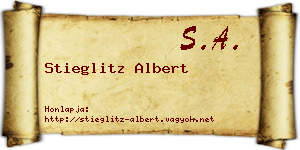 Stieglitz Albert névjegykártya